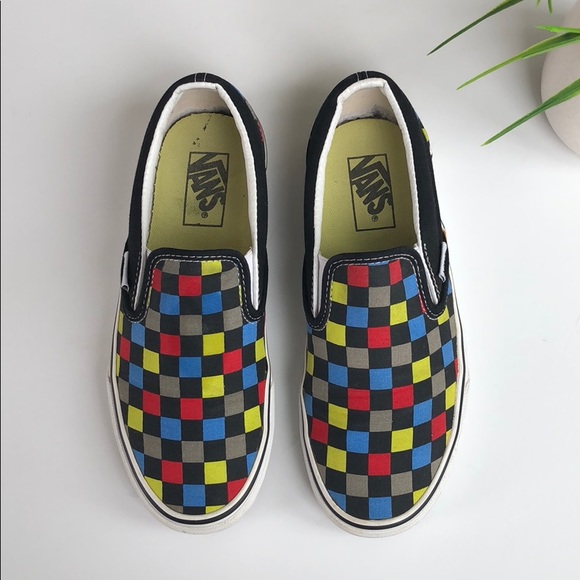 colorful vans slip on